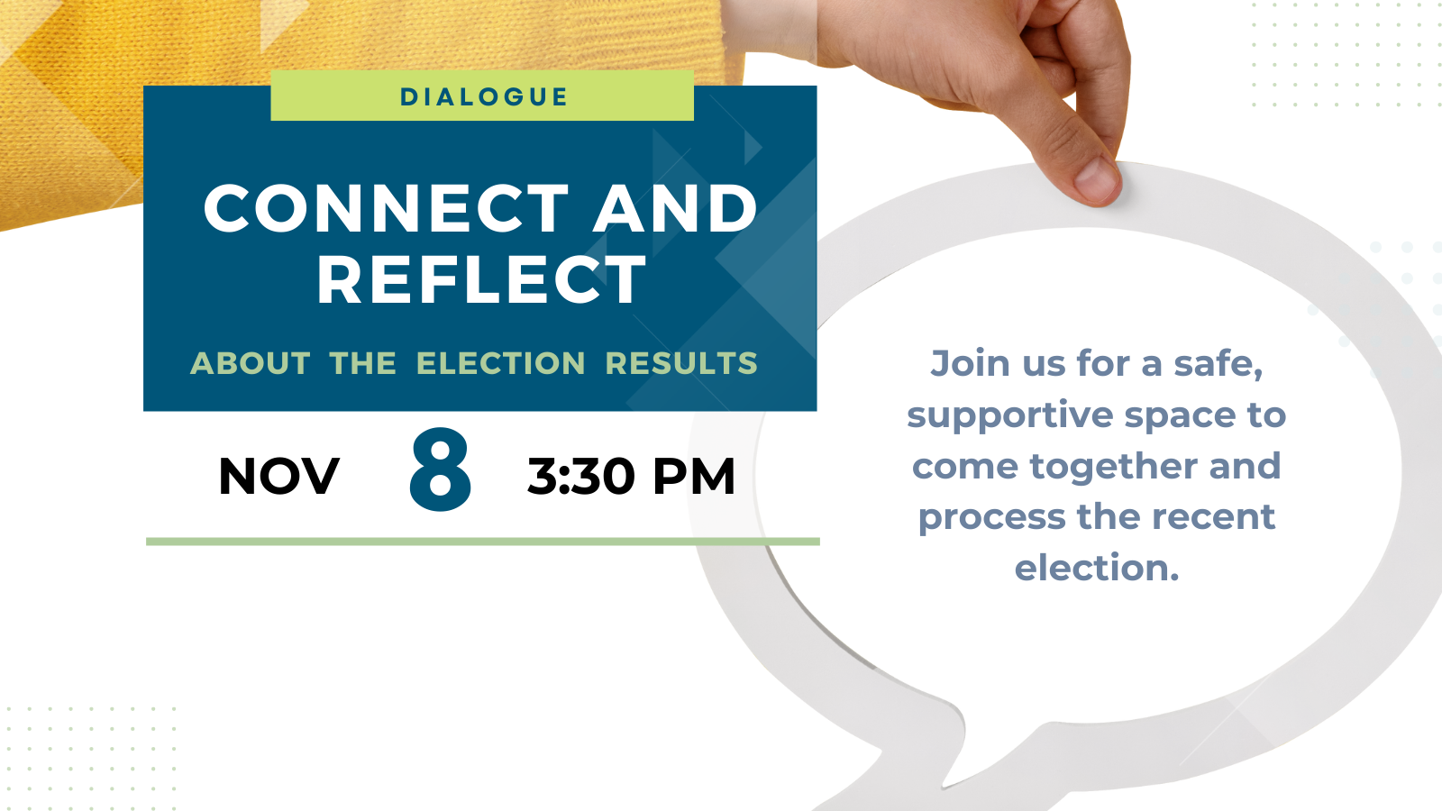 connect and reflect on the election